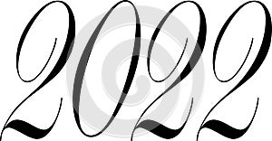 Happy new year 2022 text sign illustration