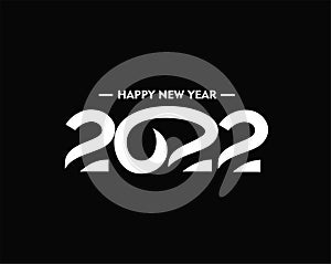 Happy New Year 2022 Text Typography Design Patter, Vector illustration