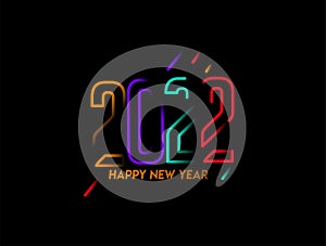 Happy New Year 2022 Text Typography Design Patter, Vector illustration