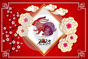 Happy new year 2023, Chinese new year, Year of the Rabbit