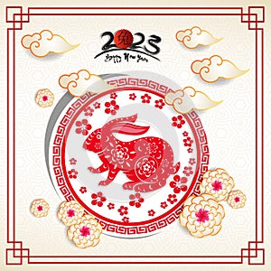 Happy new year 2023, Chinese new year, Year of the Rabbit