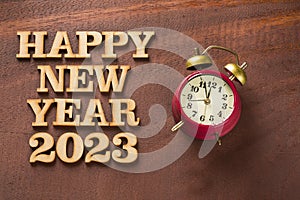 Happy New Year 2023 with clock