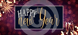 HAPPY NEW YEAR 2023, Festival,  Event, festive decorative celebration Holiday, New Year`s Eve Party banner panorama template -