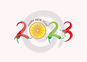 Happy New Year 2023 food poster design