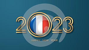 Happy New Year 2023 France Flag Wallpaper and Background, with the French Flag
