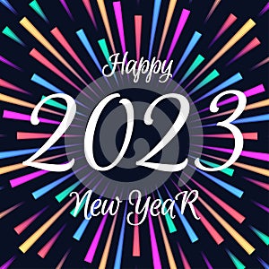 Happy New Year 2023 greeting card