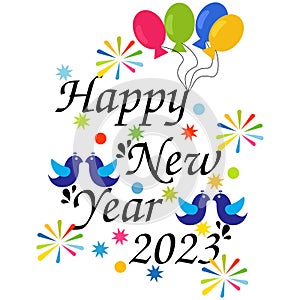 Happy New Year 2023 - Greeting card.