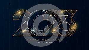 Happy New Year 2023 greeting card design template