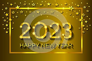 Happy New Year 2023 - greeting card, flyer, invitation - vector