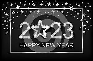 Happy New Year 2023 - greeting card, flyer, invitation - vector