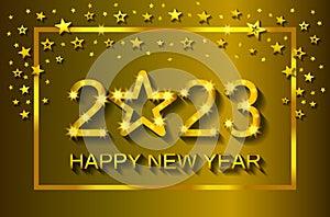 Happy New Year 2023 - greeting card, flyer, invitation - vector