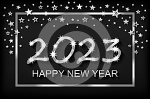 Happy New Year 2023 - greeting card, flyer, invitation - vector