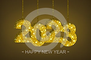 Happy New Year 2023 - greeting card, flyer, invitation - vector