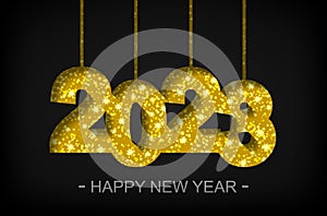 Happy New Year 2023 - greeting card, flyer, invitation - vector