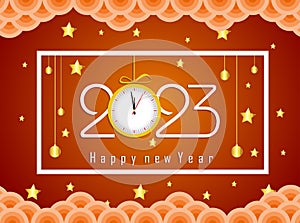 Happy New Year 2023 Greeting Card Holiday Vector Illustration