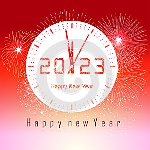 Happy New Year 2023 Greeting Card Holiday Vector Illustration