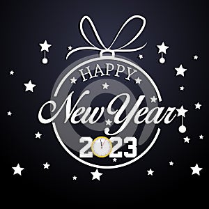 Happy New Year 2023 Greeting Card Holiday Vector Illustration