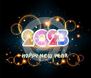 Happy New Year 2023 Greeting Card Holiday Vector Illustration