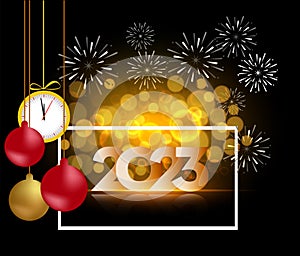 Happy New Year 2023 Greeting Card Holiday Vector Illustration