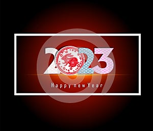 Happy New Year 2023 Greeting Card Holiday Vector Illustration