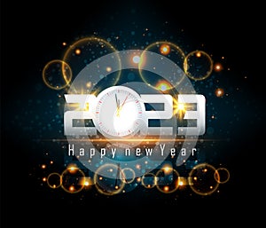 Happy New Year 2023 Greeting Card Holiday Vector Illustration