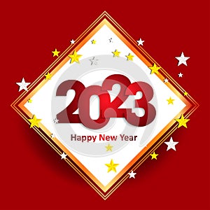 Happy New Year 2023 Greeting Card Holiday Vector Illustration