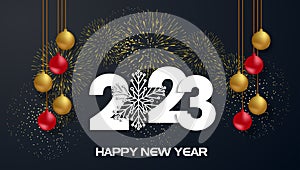 Happy New Year 2023 Greeting Card Holiday Vector Illustration