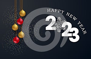 Happy New Year 2023 Greeting Card Holiday Vector Illustration