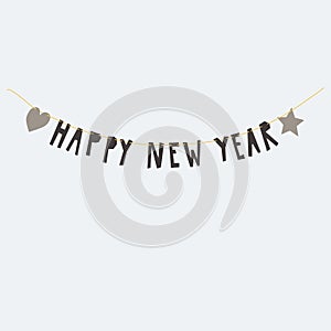 Happy New Year 2023 handwritten text. banner or greeting card design template for Merry Christmas and Happy New Year. Vector