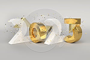 Happy New Year 2023 modern colorful 3d illustration