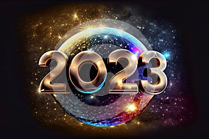 Happy new year 2023 for planet earth. Generative AI.