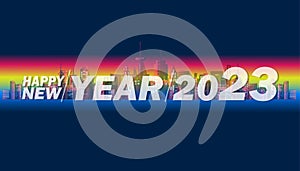 Happy new year  2023 text background Vector illustration