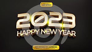 Happy New Year 2023 Text Effect, Editable Text Effect