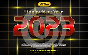 Happy New Year 2023 Text Effect, Editable Text Effect