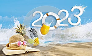 Happy new year 2023. welcome to Happiness beach party