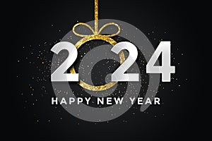 happy new year 2024, black background