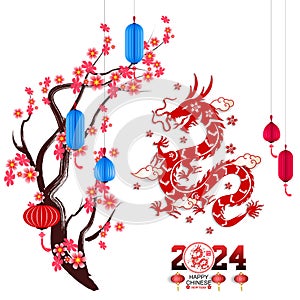 Happy new year 2024, Chinese New Year 2024 , Year of the Dragon