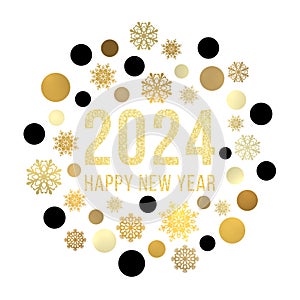 Happy New Year 2024 circle concept.