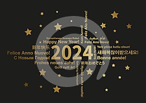 Happy New Year 2024 in different languages