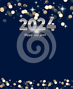 happy new year 2024 greeting card