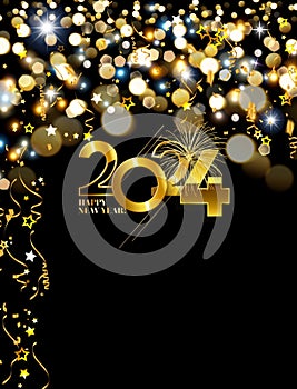 happy new year 2024 greeting card