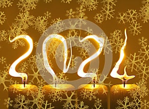 Happy new year 2024  greetings card - snowflakes