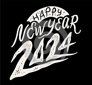 Happy New Year 2024. Isolated vector illustration.