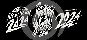 Happy New Year 2024. Isolated vector illustration