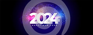 happy new year 2024 party invitation banner with firework bursting