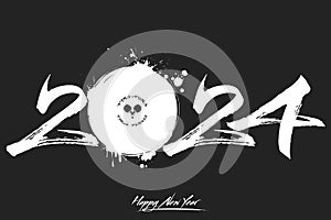 Happy New Year 2024 and ping-pong ball