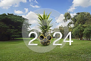Happy new year 2024 summer holiday concept