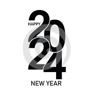 Happy New Year 2024 text design. for Brochure design template, card, banner.