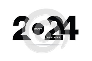 Happy New Year 2024 text design. for Brochure design template, card, banner. Vector illustration. Isolated on white background