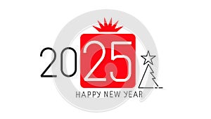 Happy New Year 2025 Design.Vector Illustration Brochure Design Template, Card, Banner. Vector Illustration